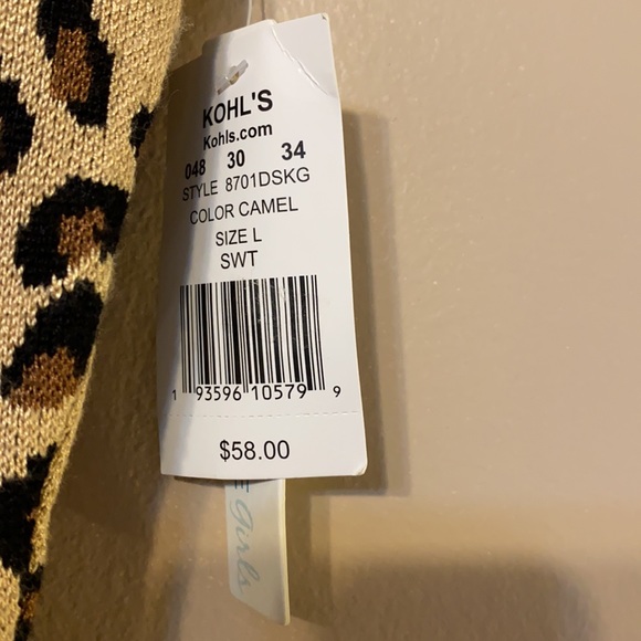 My Michelle Girls Leopard Print Sweater Dress, L - Picture 3 of 4